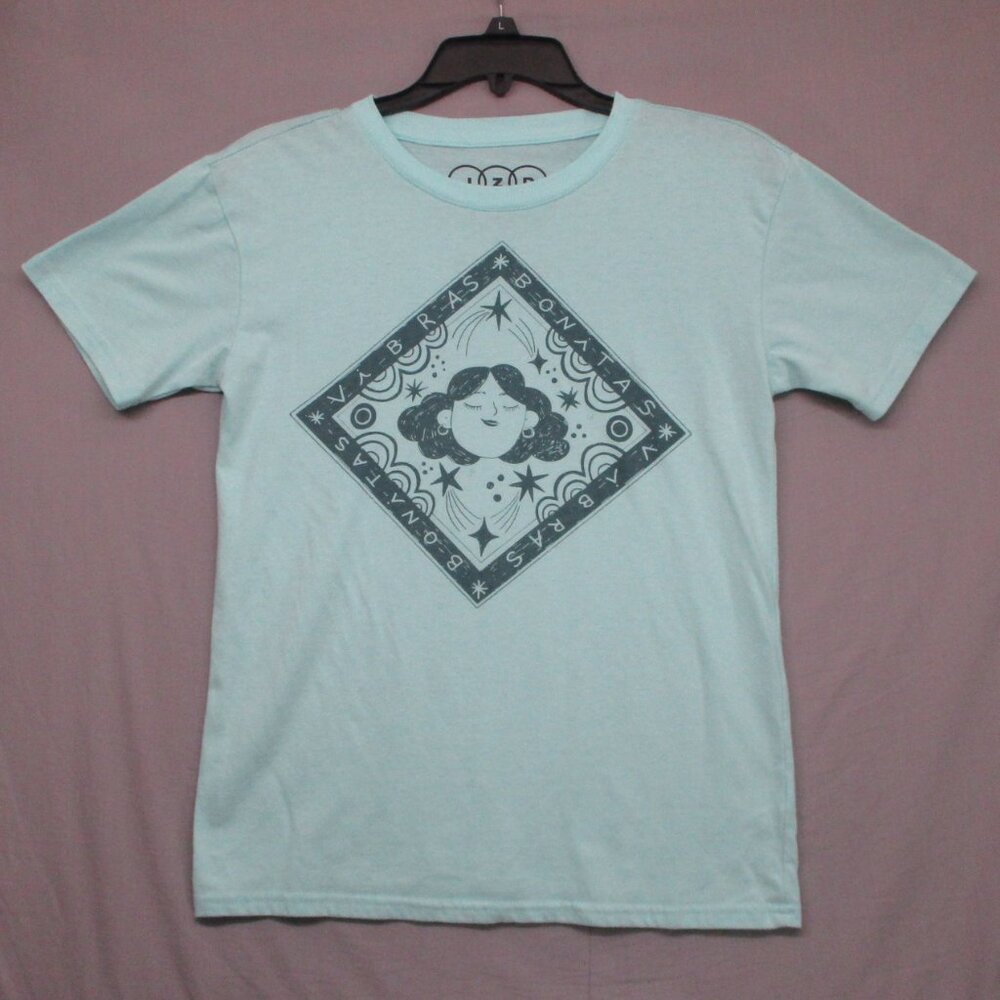 JZD Graphic Print T-Shirt Teal‎ Blue Youth Girls Size | XL